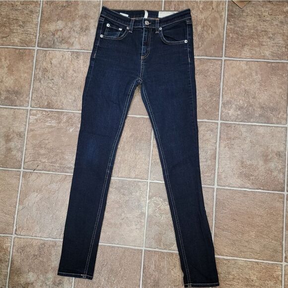 Rag & Bone 10 Inch Skinny Dark Wash Harrow Jeans Size 25 - Picture 3 of 11